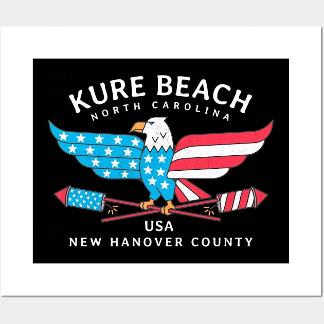 Kure Beach, NC Summer Patriotic Pride Fourth of July Wall Art by Contentarama